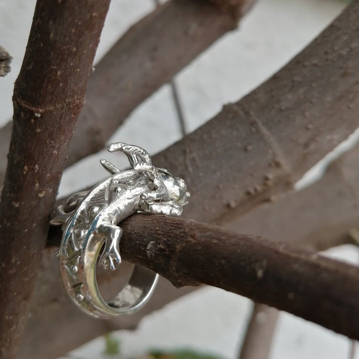 Anillo ajolote alebrije