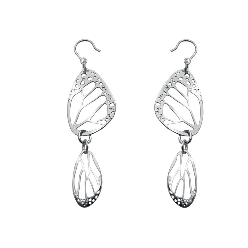 aretes doble fragmento plata