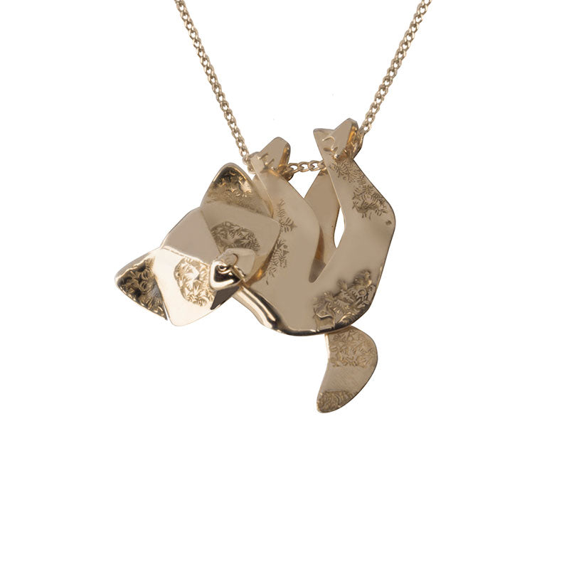 dije mapache charm oro