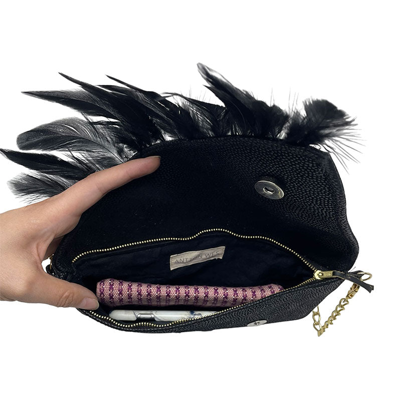 bolsa midnight feathers