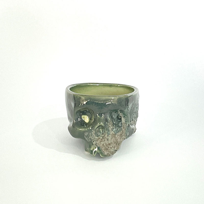 cráneo maceta mini verde experimental