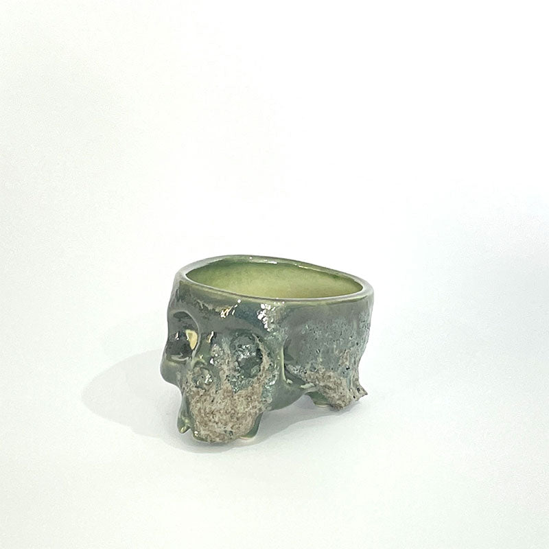 cráneo maceta mini verde experimental