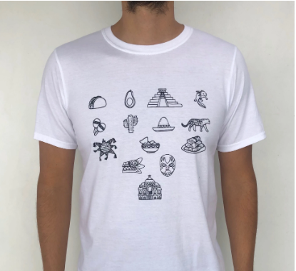 playera alfeo iconos blanca