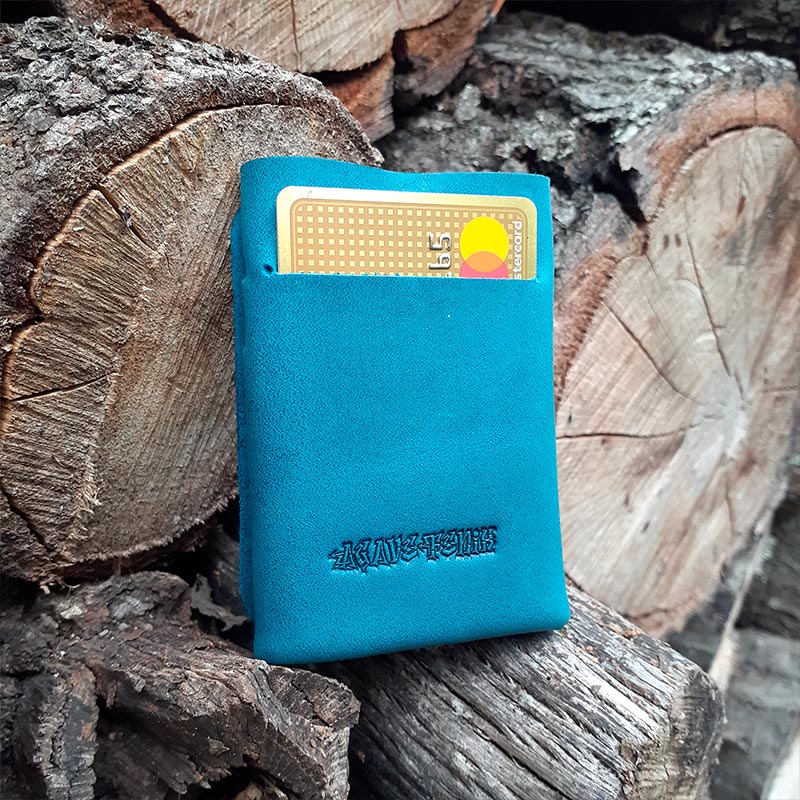 cartera portátil azul rústico