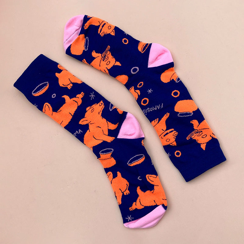 calcetines perros azul