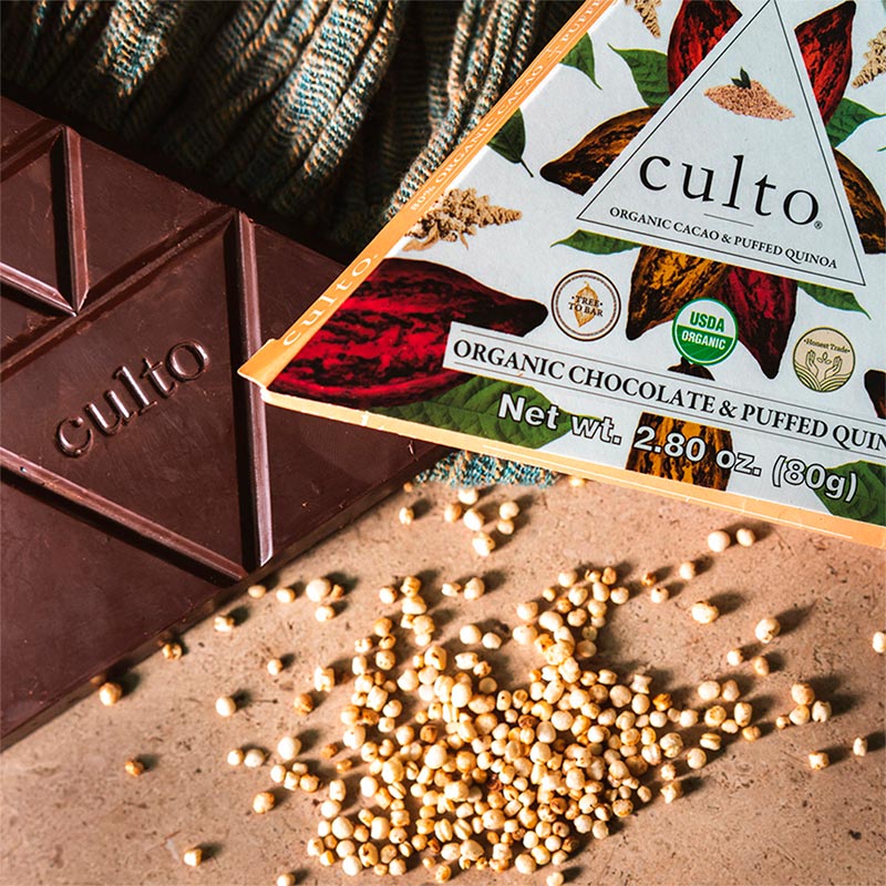chocolate con quinoa inflada