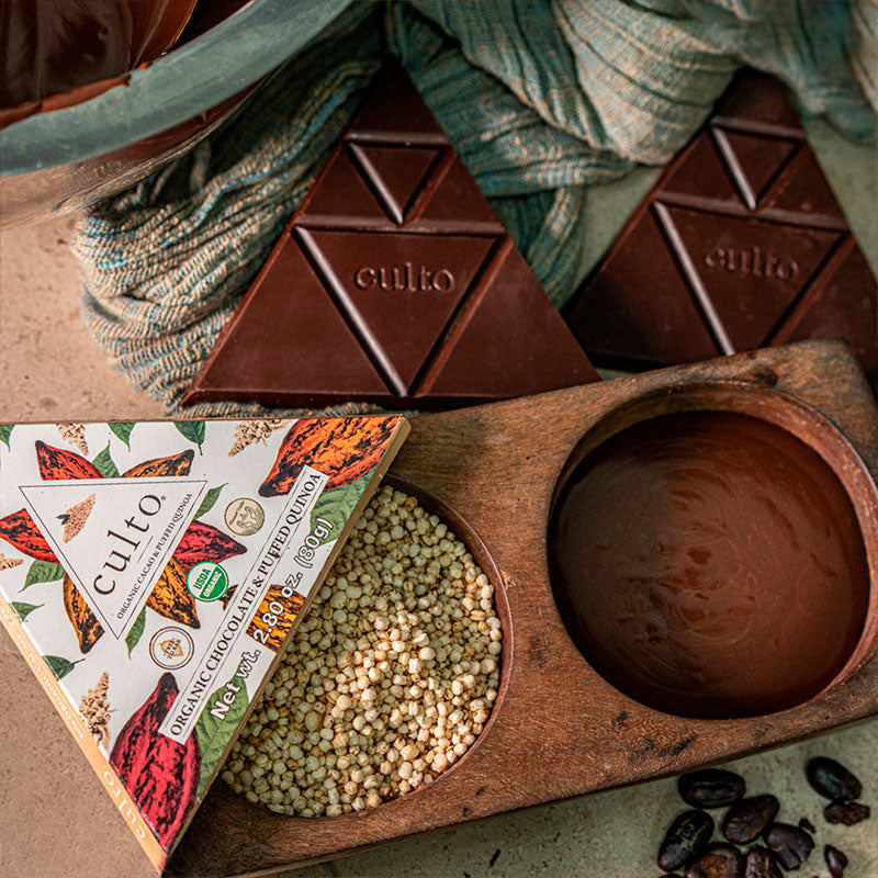 chocolate con quinoa inflada