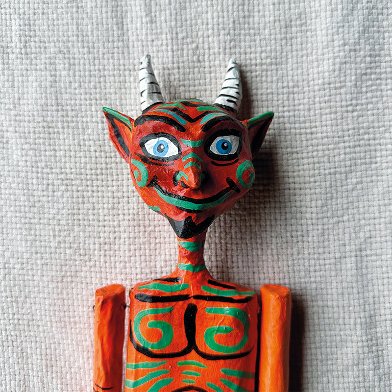 Marioneta diablo naranja neón