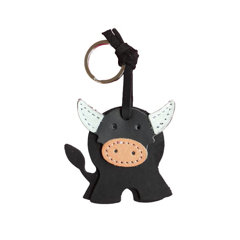 Llavero torito cuero negro