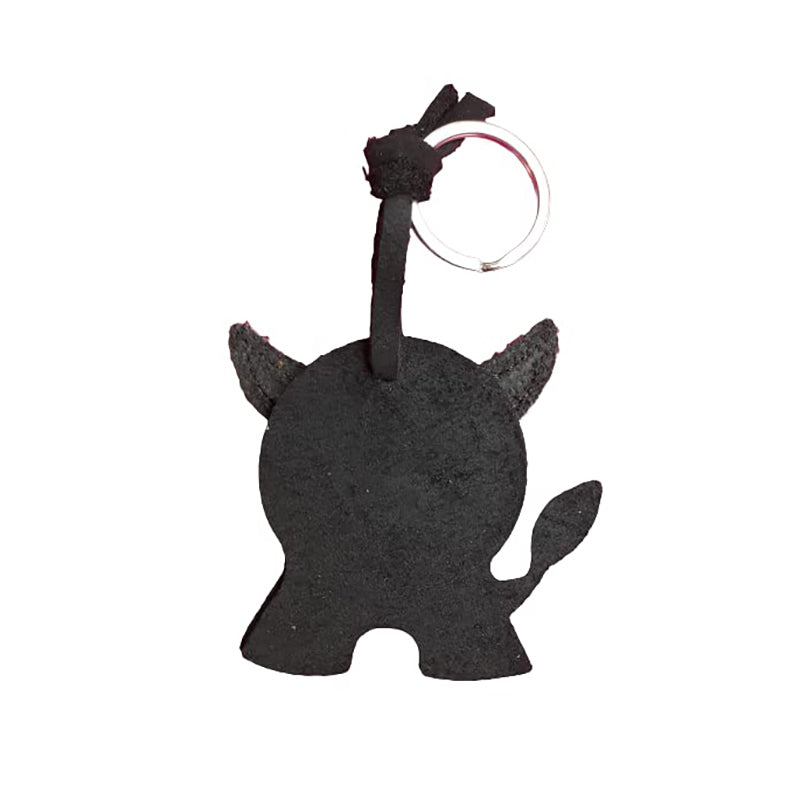 Llavero torito cuero negro