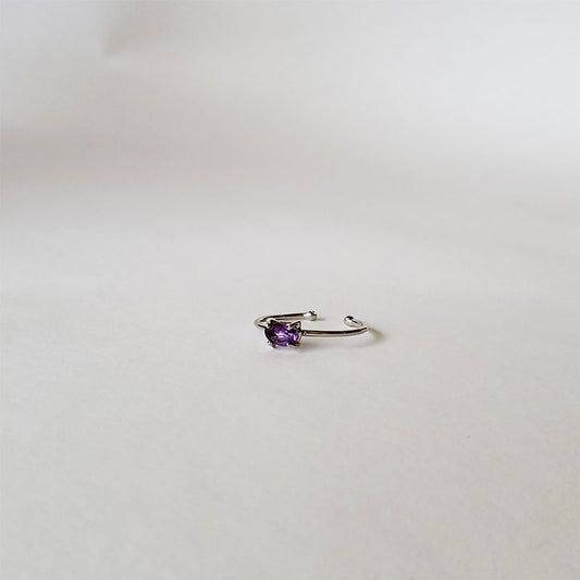 anillo Liza amatista plateado