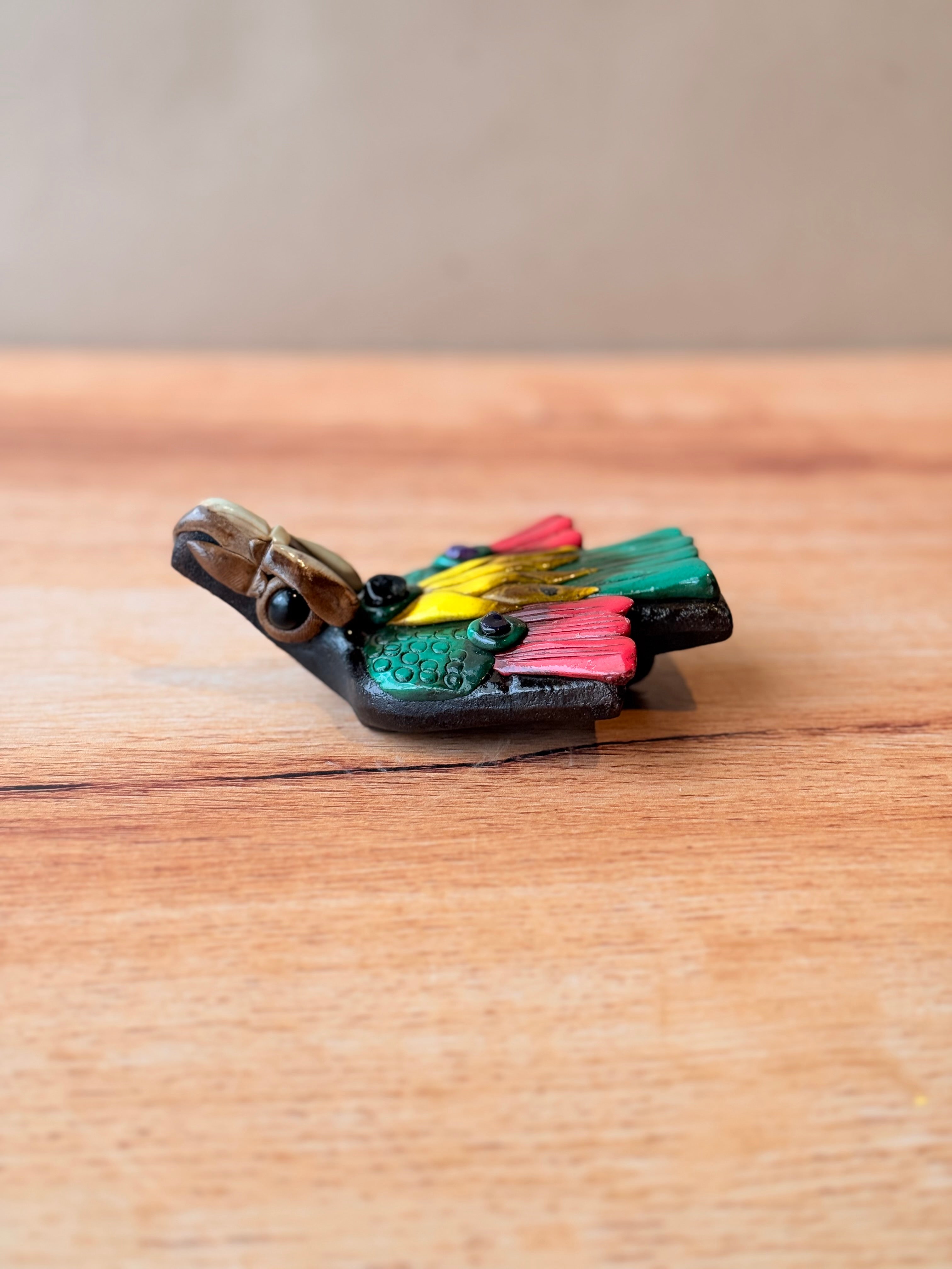 Flauta decorada águila cabeza arriba