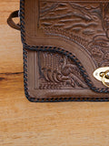bolso de piel cincelada