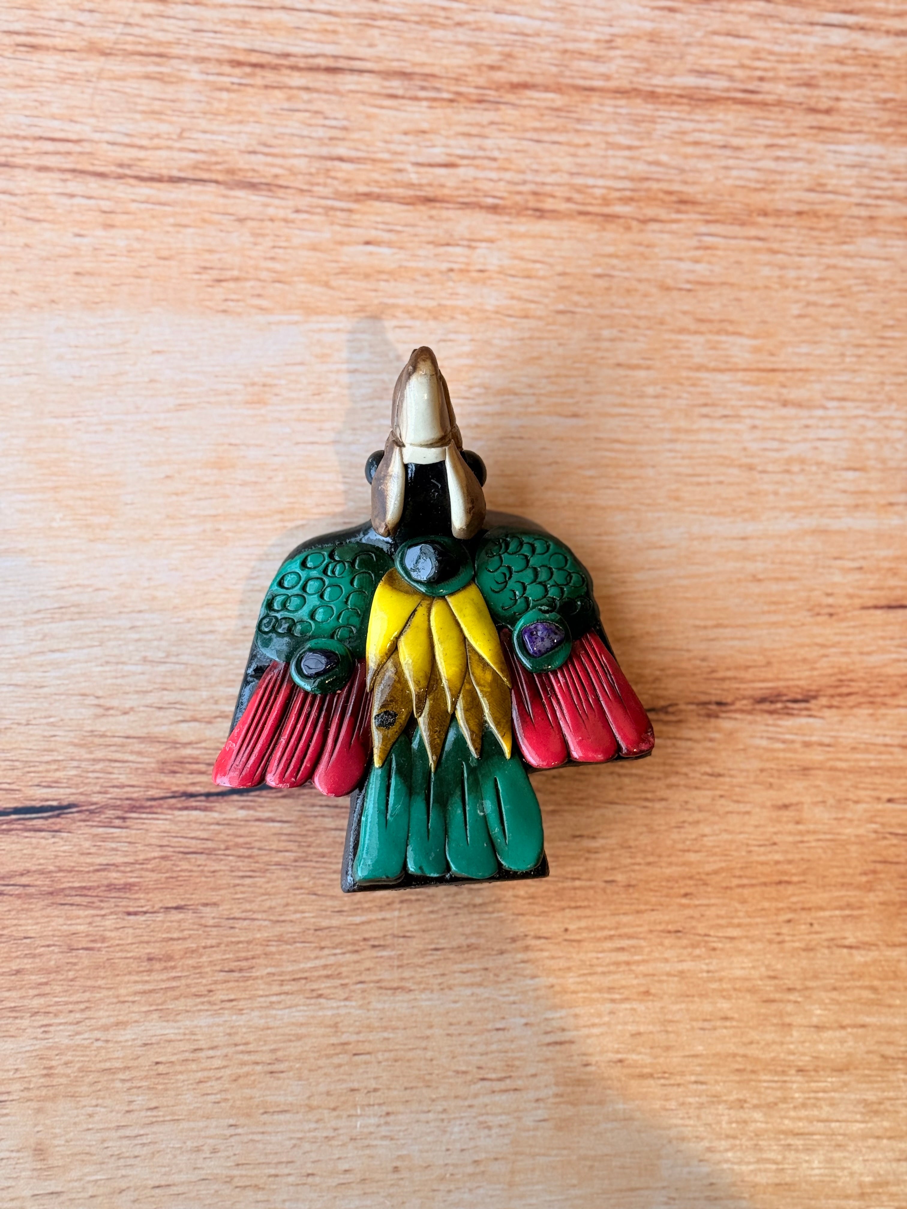 Flauta decorada águila cabeza arriba