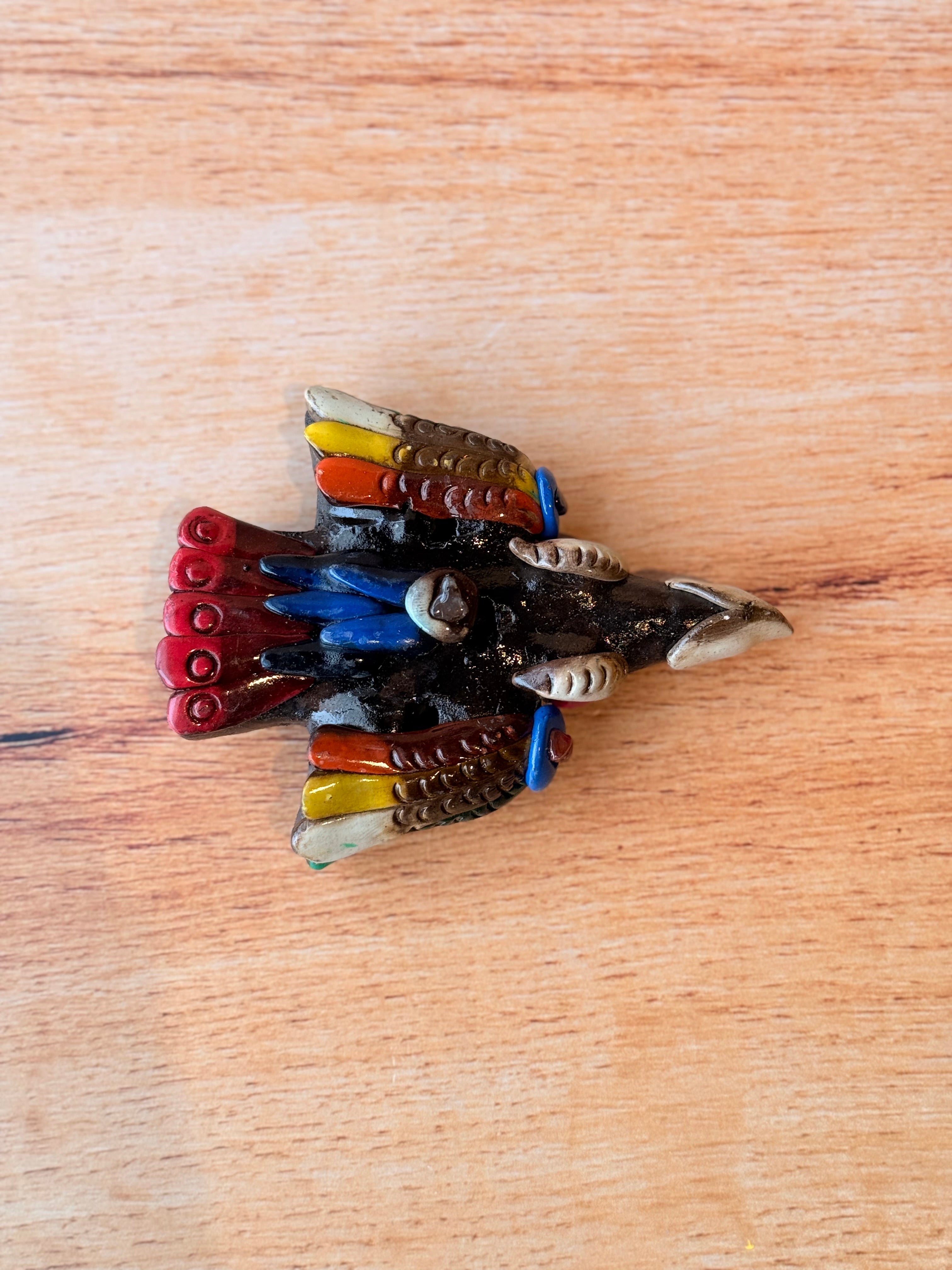 Flauta decorada águila plana