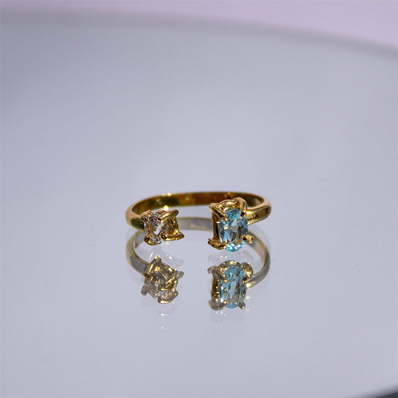 anillo doble gema