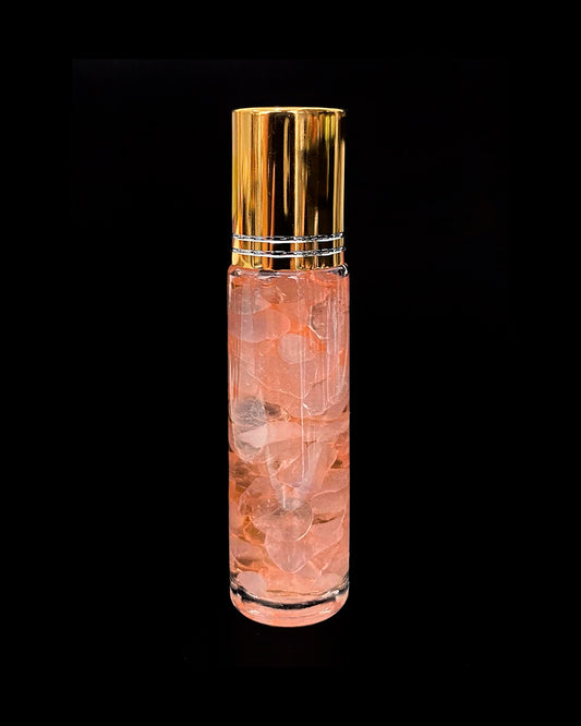 Aromaterapia de cuarzo rosa con fresas