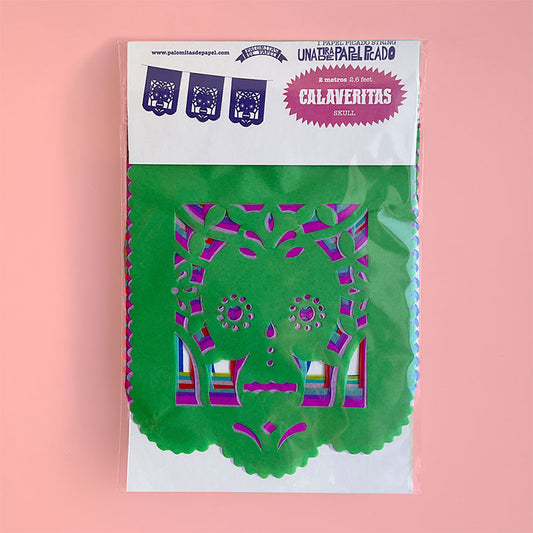 tira de papel picado calavera chico