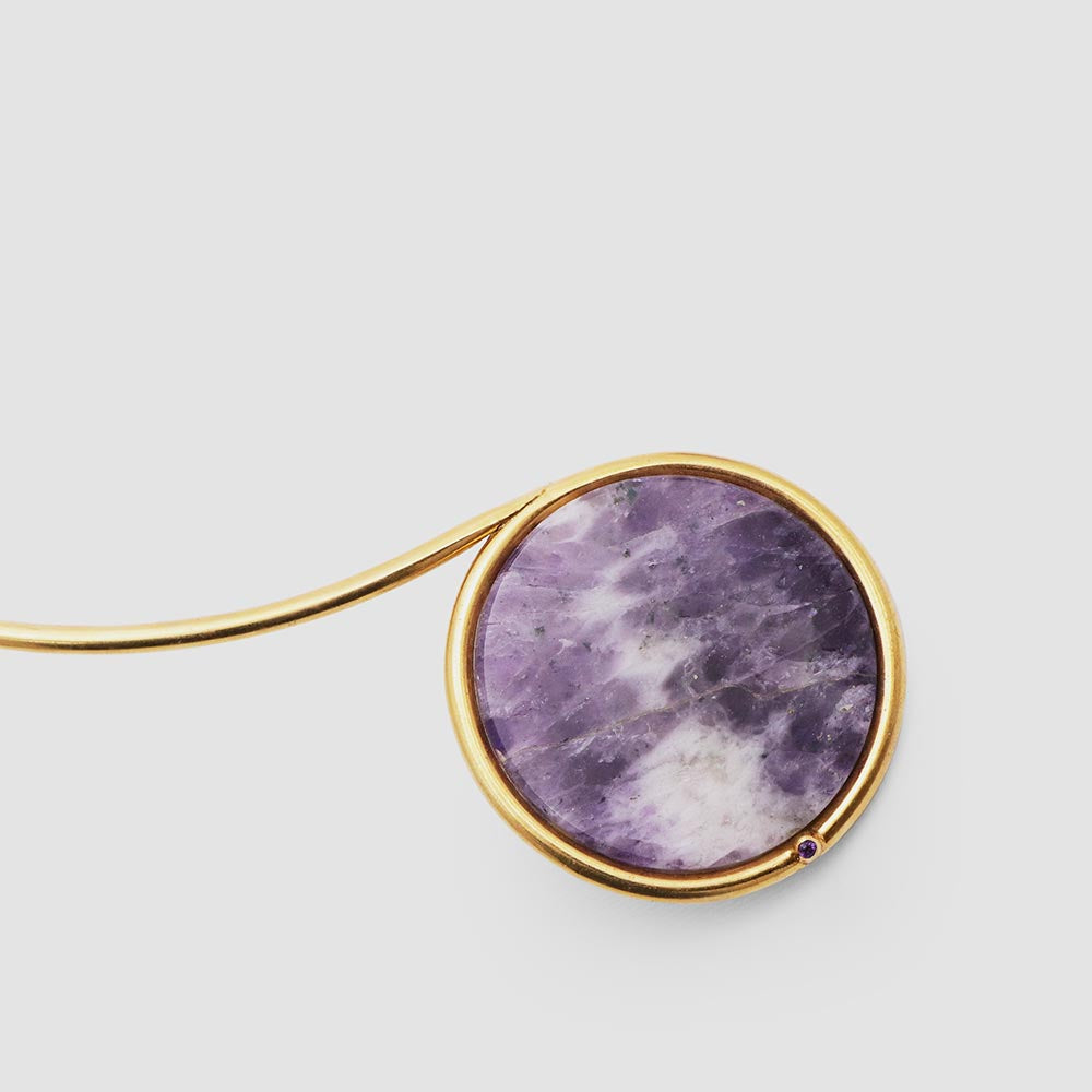 Collar esfera y disco amatista