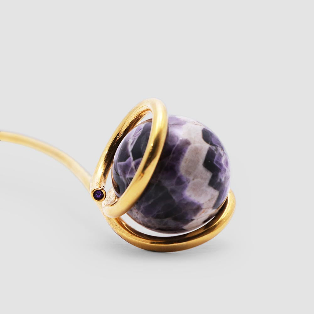 Collar esfera y disco amatista