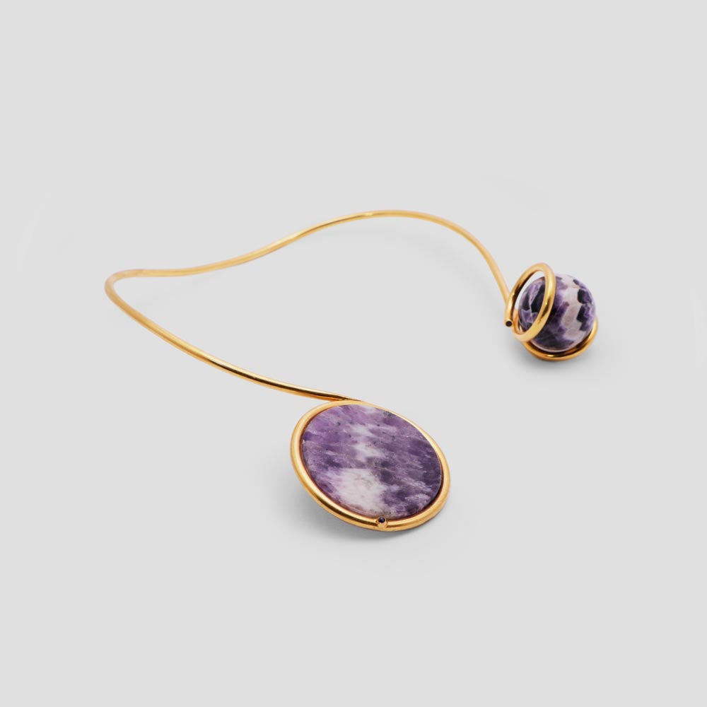 Collar esfera y disco amatista