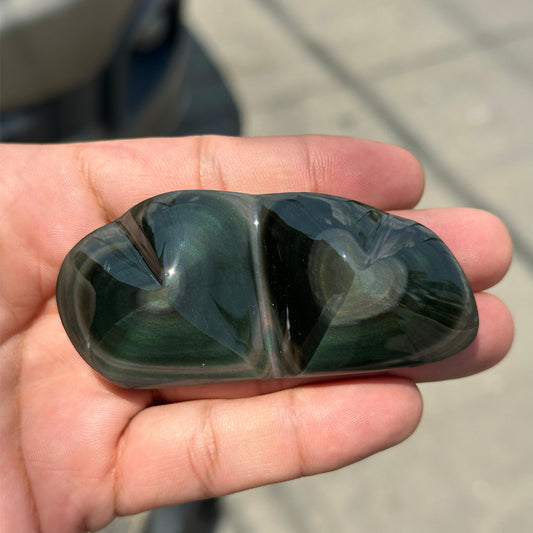 Corazones chicos de obsidiana arcoíris