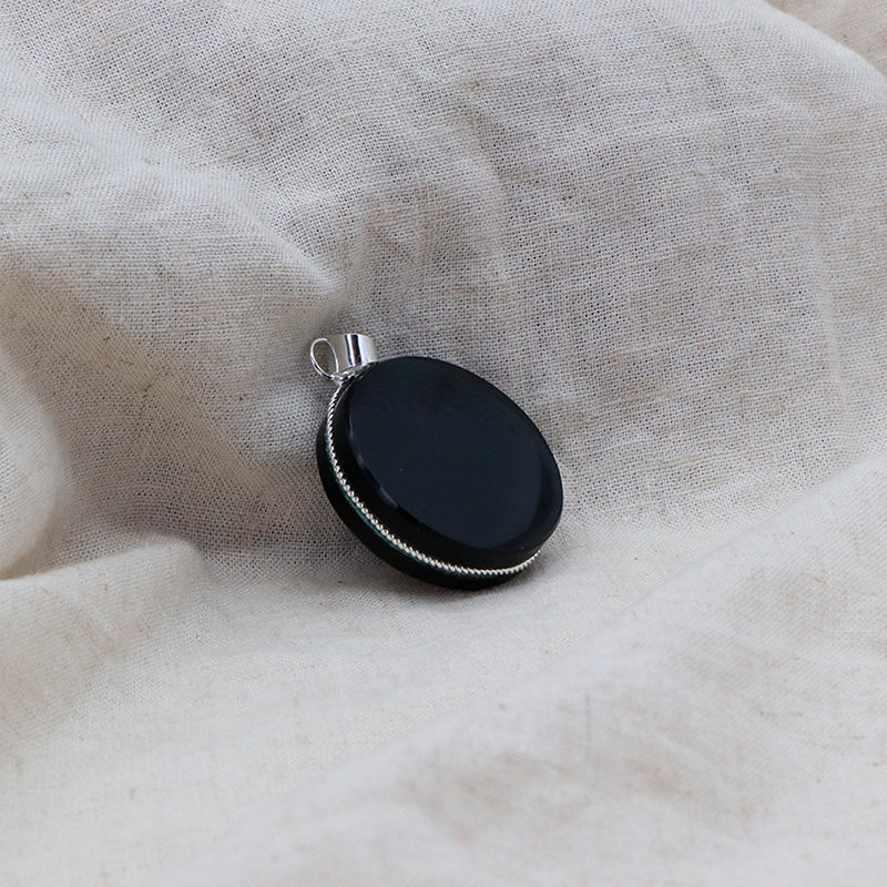Dije disco de obsidiana 2.5cm