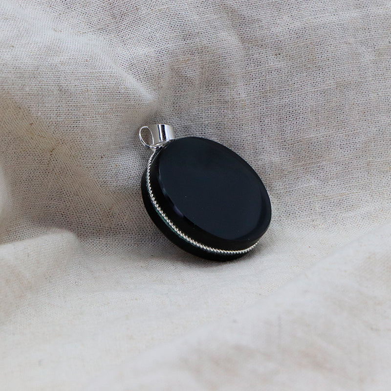 Dije disco de obsidiana 2.5cm