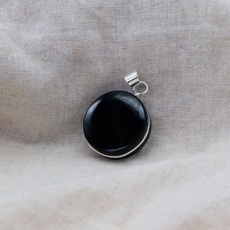 Dije disco de obsidiana 3cm