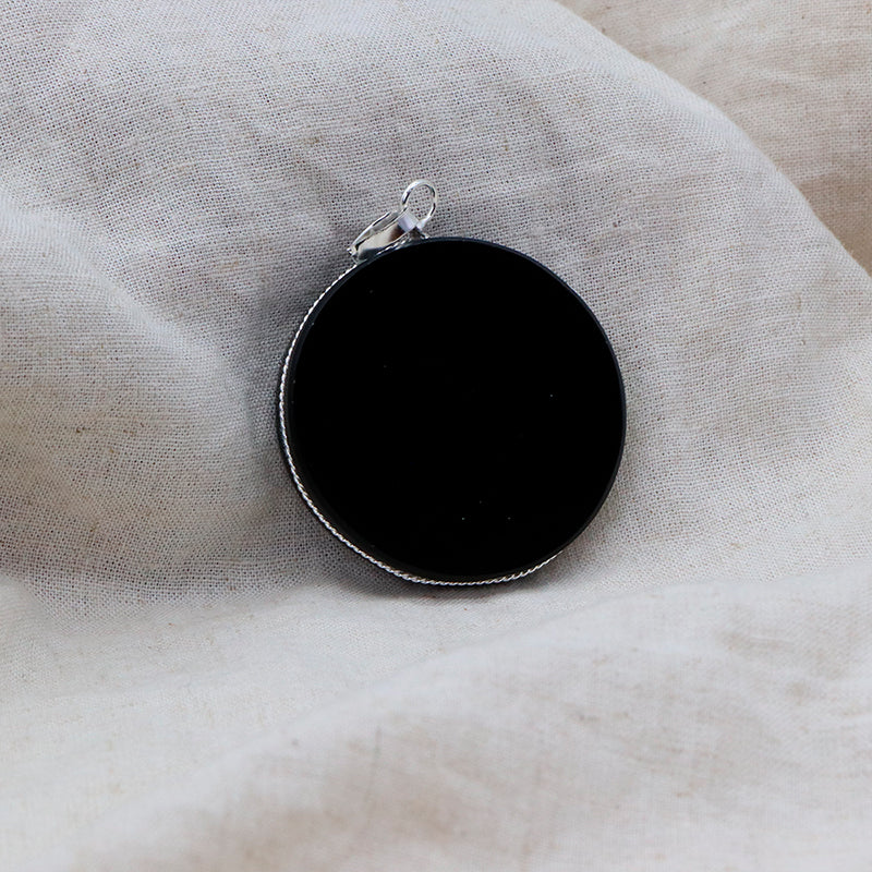 Dije disco de obsidiana 4cm