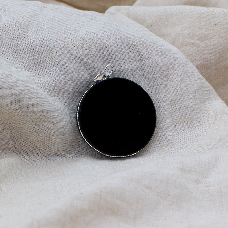 Dije disco de obsidiana 4cm