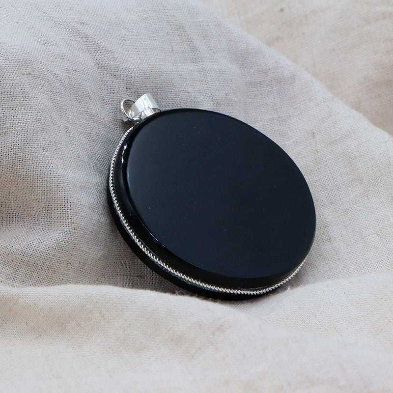 Dije disco de obsidiana 5cm