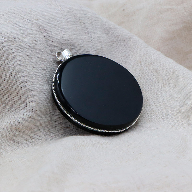 Dije disco de obsidiana 5cm
