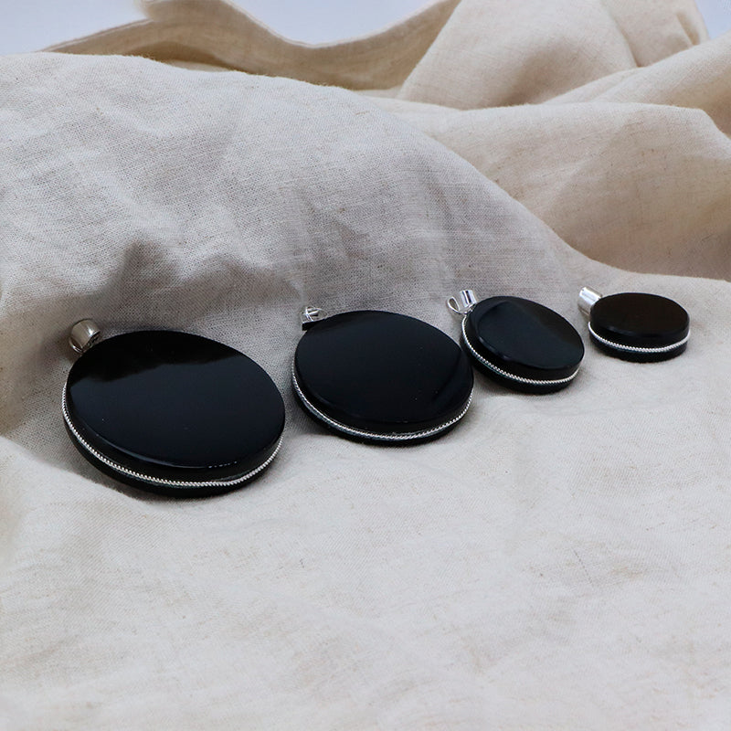 Dije disco de obsidiana 5cm