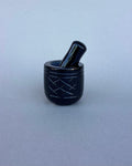mortero cilíndrico mini, obsidiana