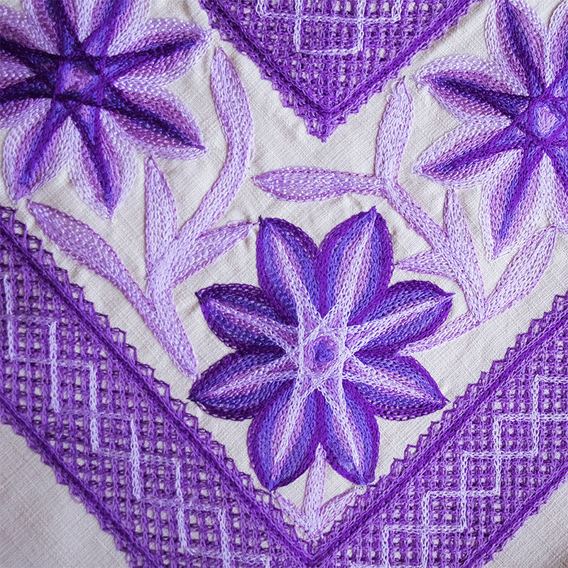huipil flor antigua arena/violeta