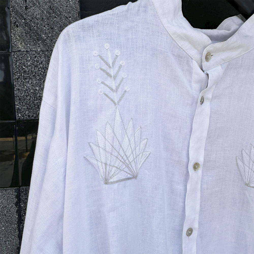 camisa platanillo maxi agave blanca