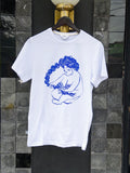 playera bordadora blanca/azul