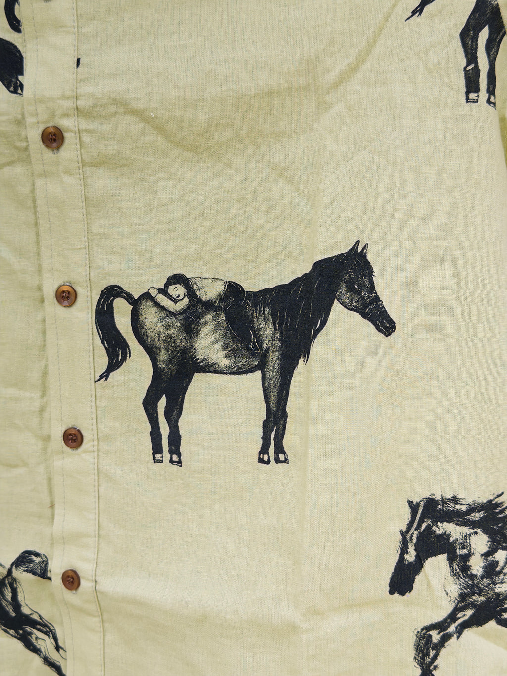 camisa caballos verde pistache