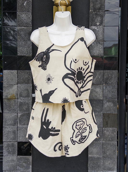 conjunto (top y short) sueños sand