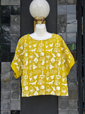 kimono sueños pequeños verde mostaza