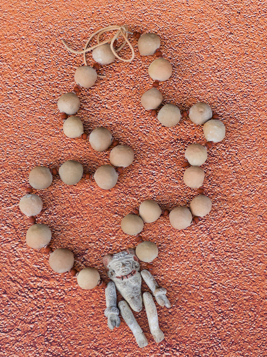 collar cuentas de barro colgante