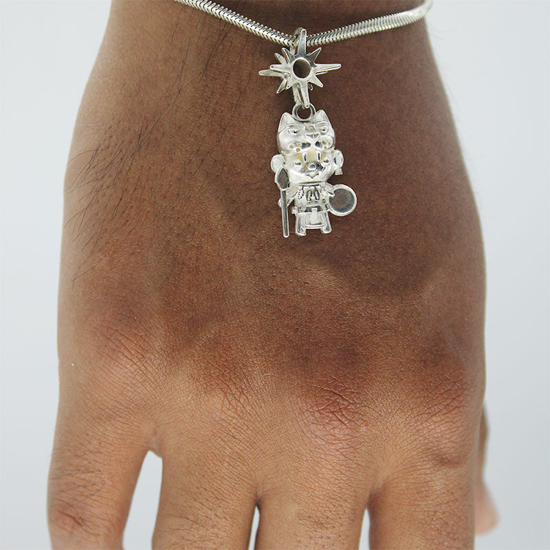 collar charm guerrero jaguar plata
