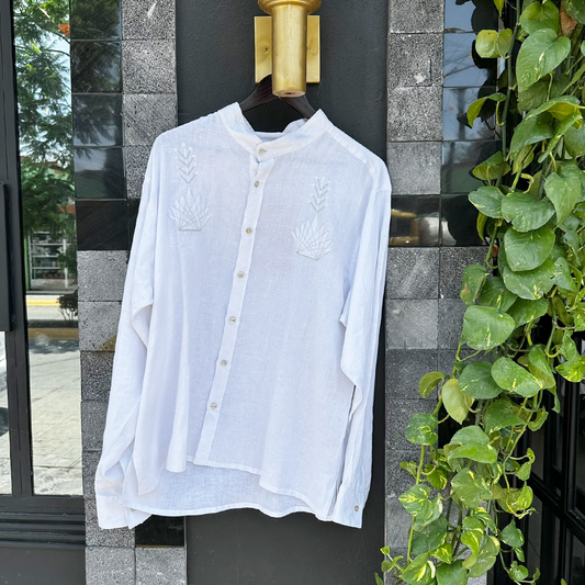 camisa platanillo maxi agave blanca