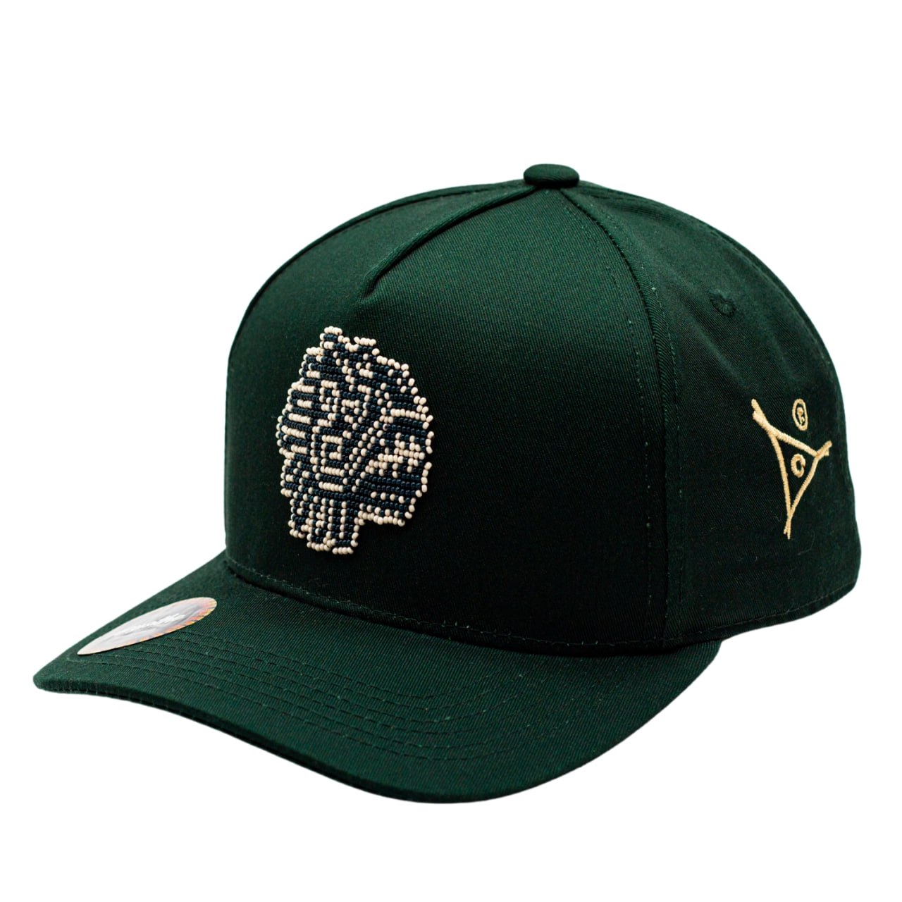 gorra raíces verde cabeza de quetzalcóatl