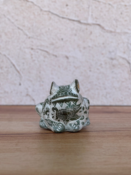 rana acustica mediana con grabado verde mictlan