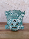 mascara tlaloc grande con grabado verde