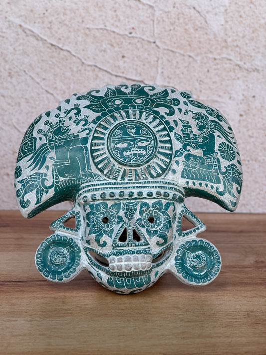 mascara grande mictlantecuhtli con tocado