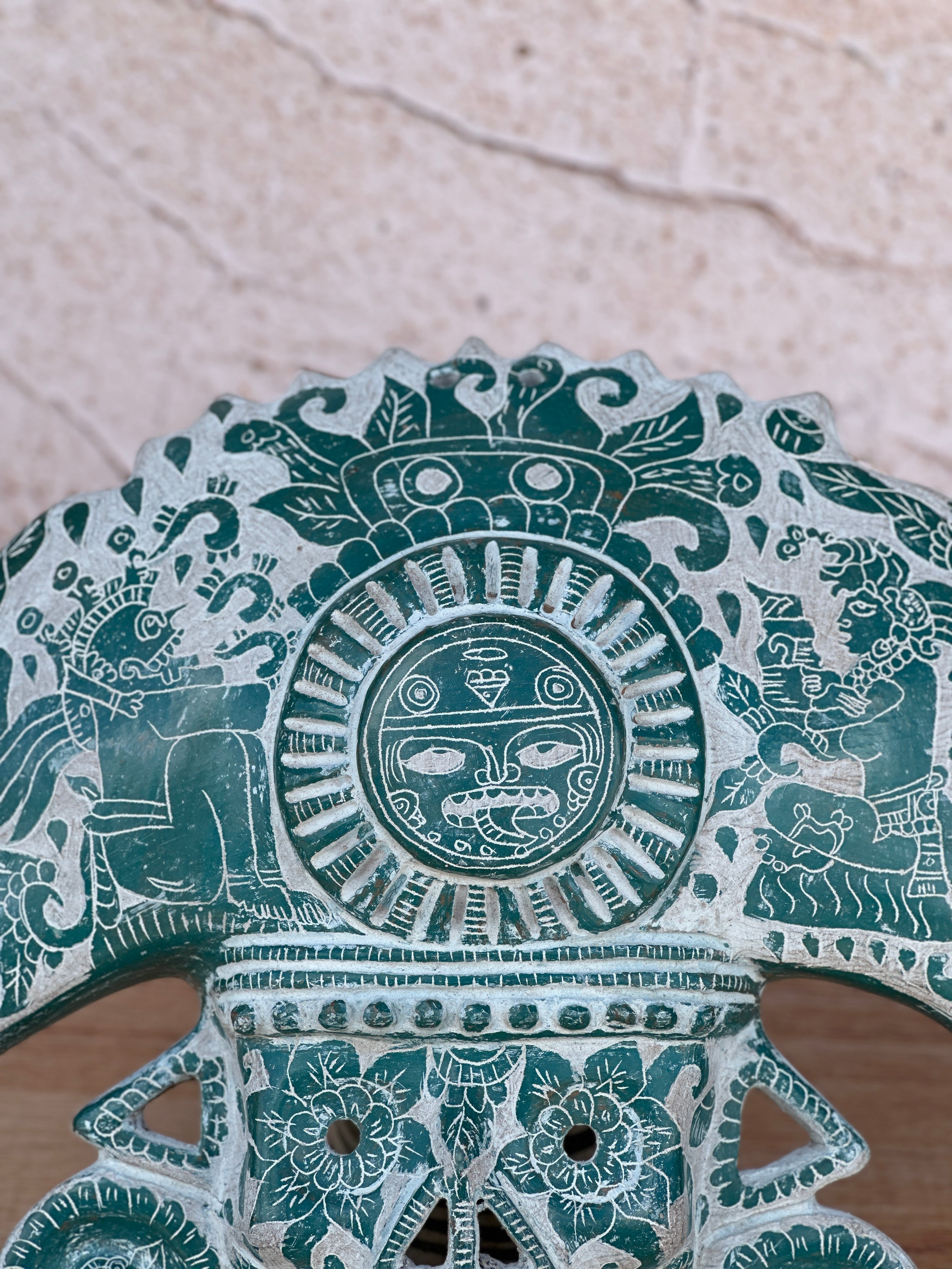 mascara grande mictlantecuhtli con tocado