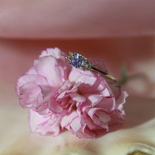 anillo tanzanita plateado